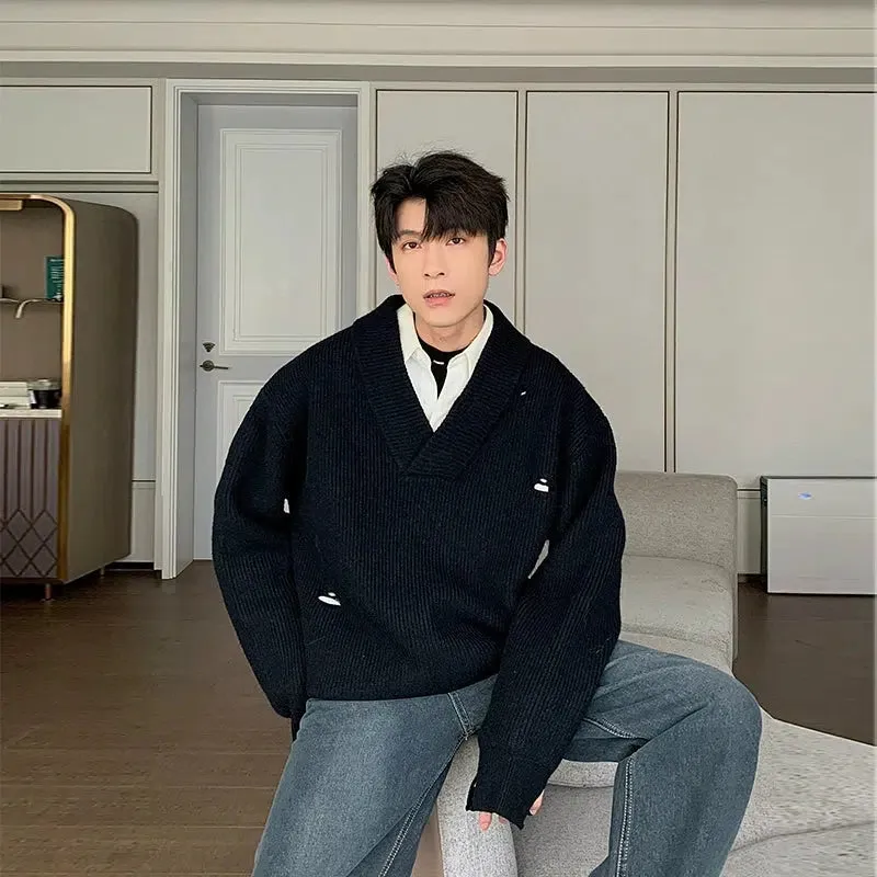 V-neck Ripped Sweater