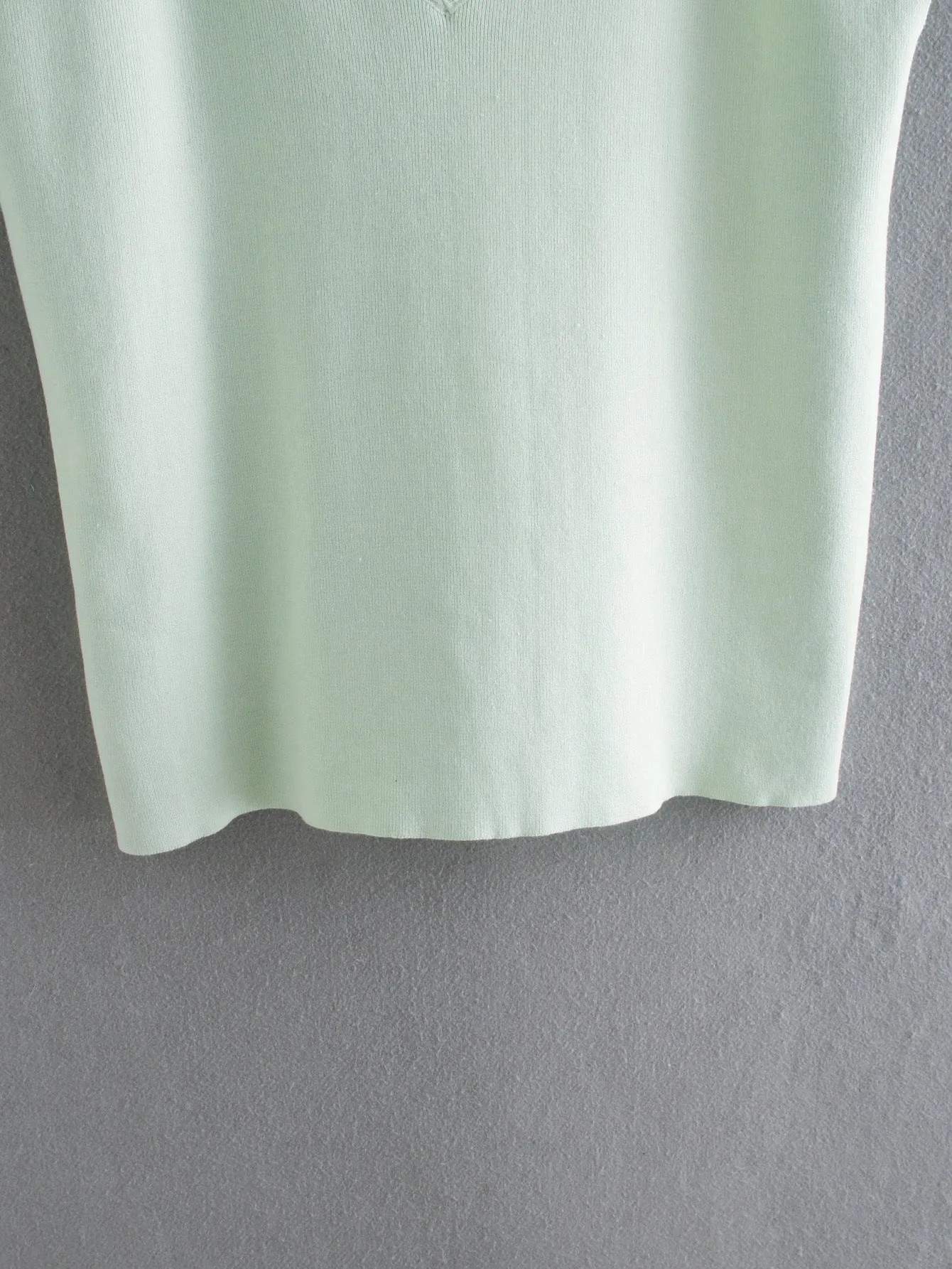 V-neck Slit Knit Splicing Vest Sweater