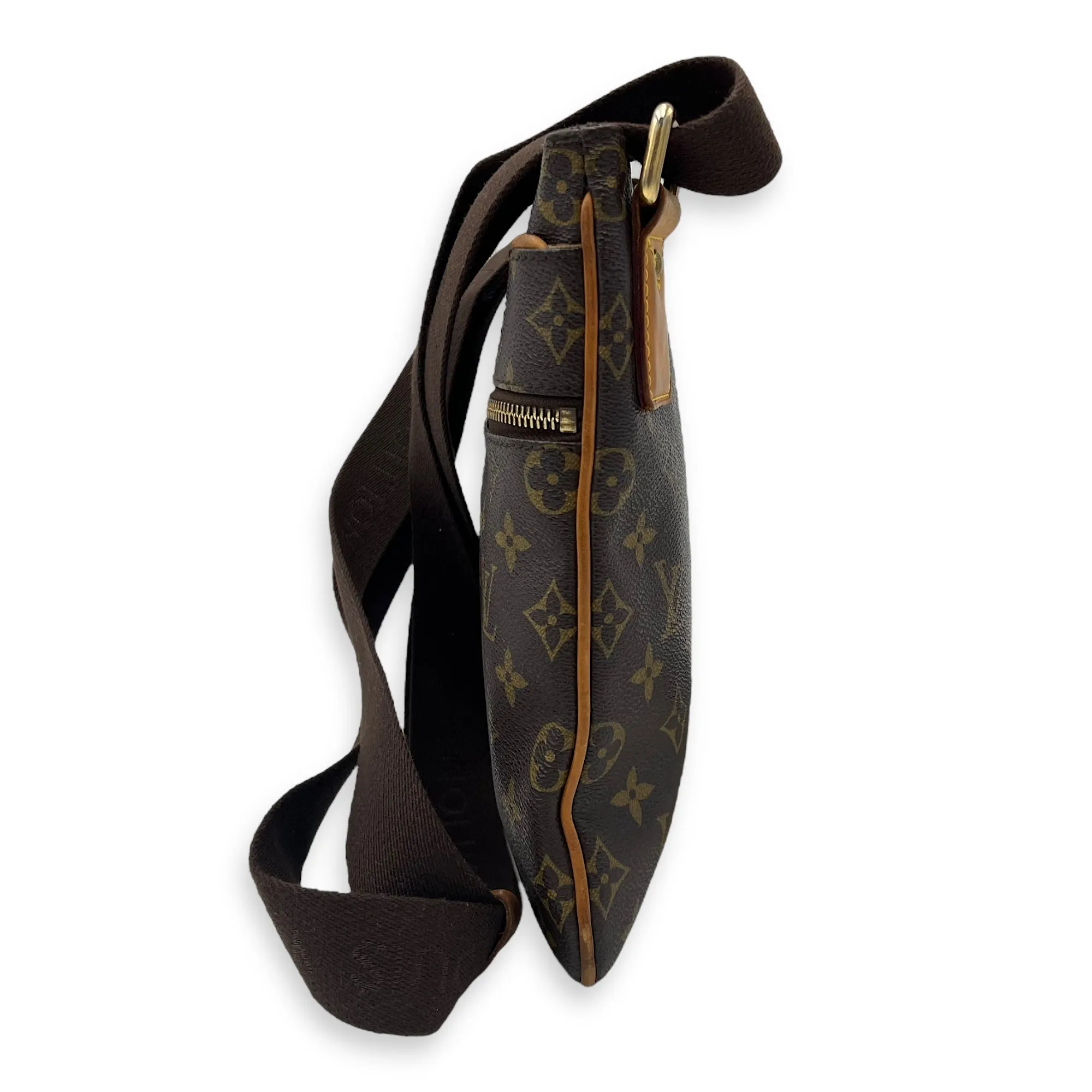 Valmy Messenger Brown in Monogram Coated Canvas, Gold hardware