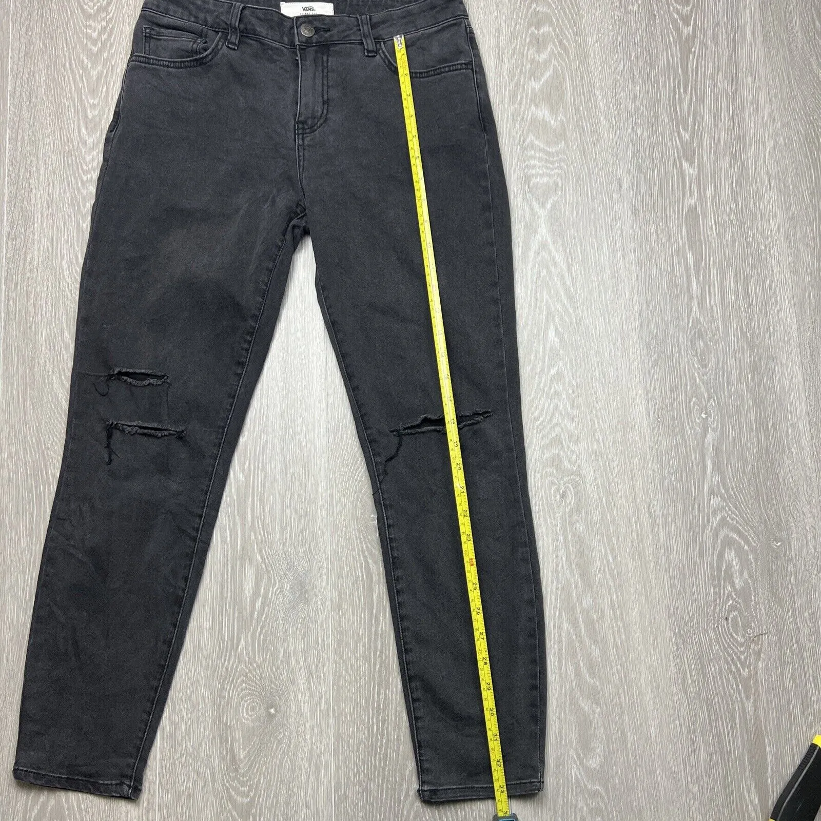 Vans Womens Black Skinny Cropped Jeans Size 9/29