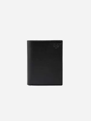 Vegan Leather RFID Protective Card Wallet With Notes Pocket | Black & Red