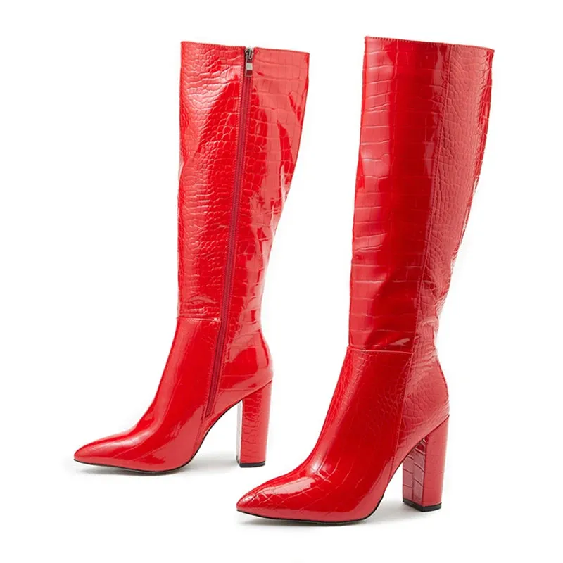 Venom Gloss Knee-High Boots