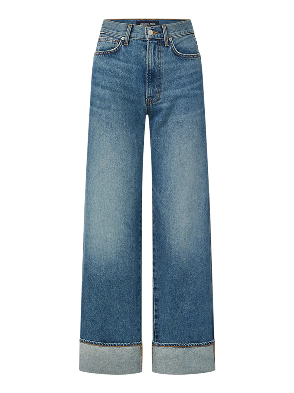 Veronica Beard Taylor High Rise Wide Leg Jeans in Rebel Stone