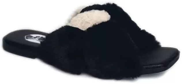 Vhny Women's Knotted Fuzzy Flurry Cozy House Slides, M, 6, Multi
