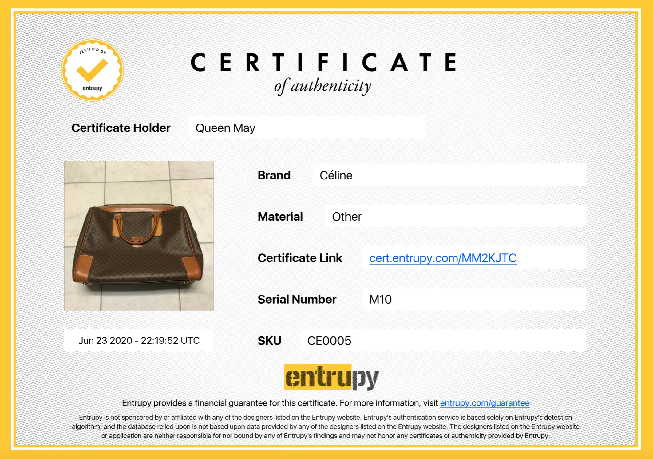 Vintage Celine Satchel Macadam Pattern