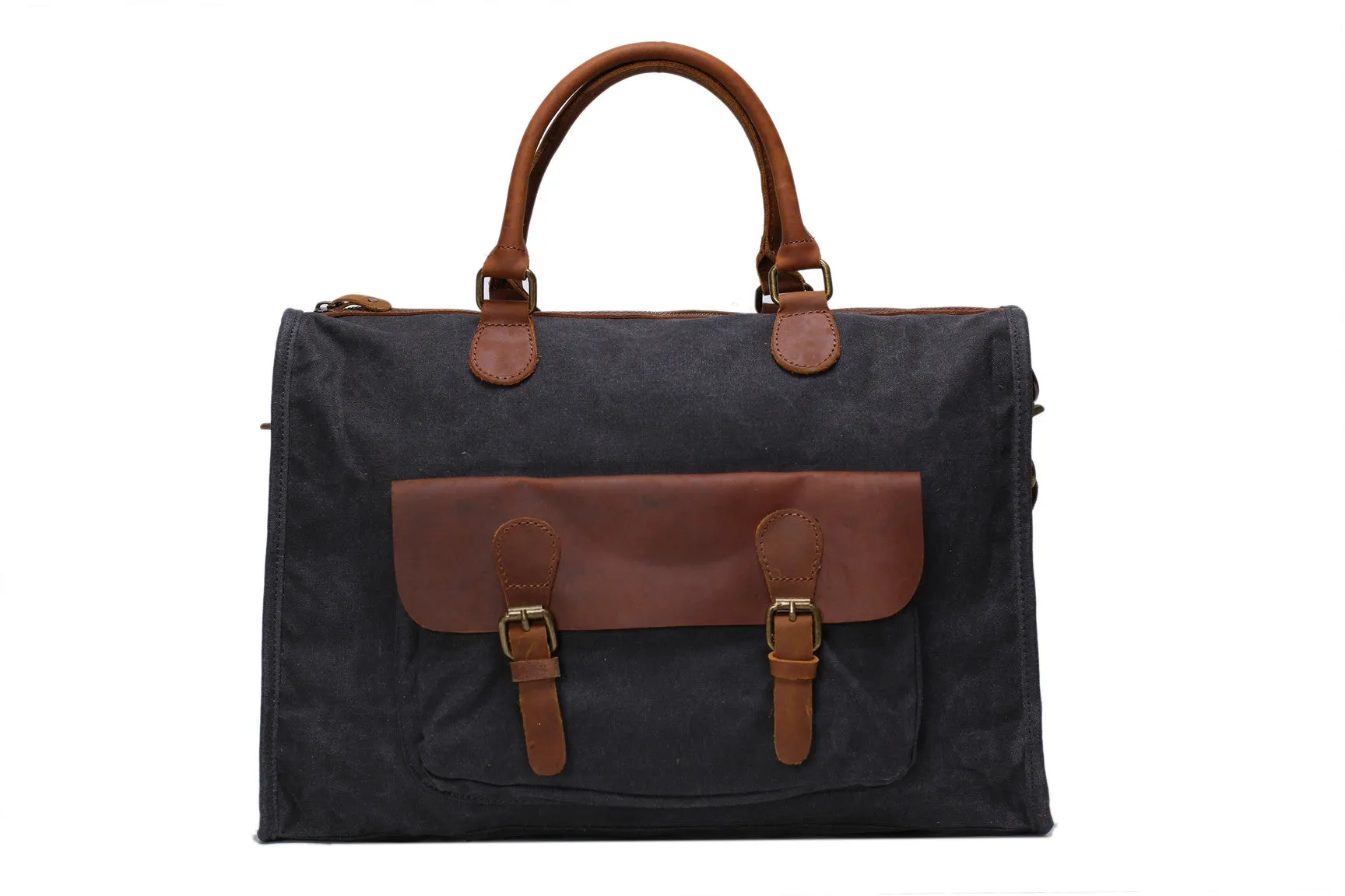 Vintage Messenger Bag Leather Satchel Canvas 15 Inch Laptop Bag Crossbody Shoulder Bag