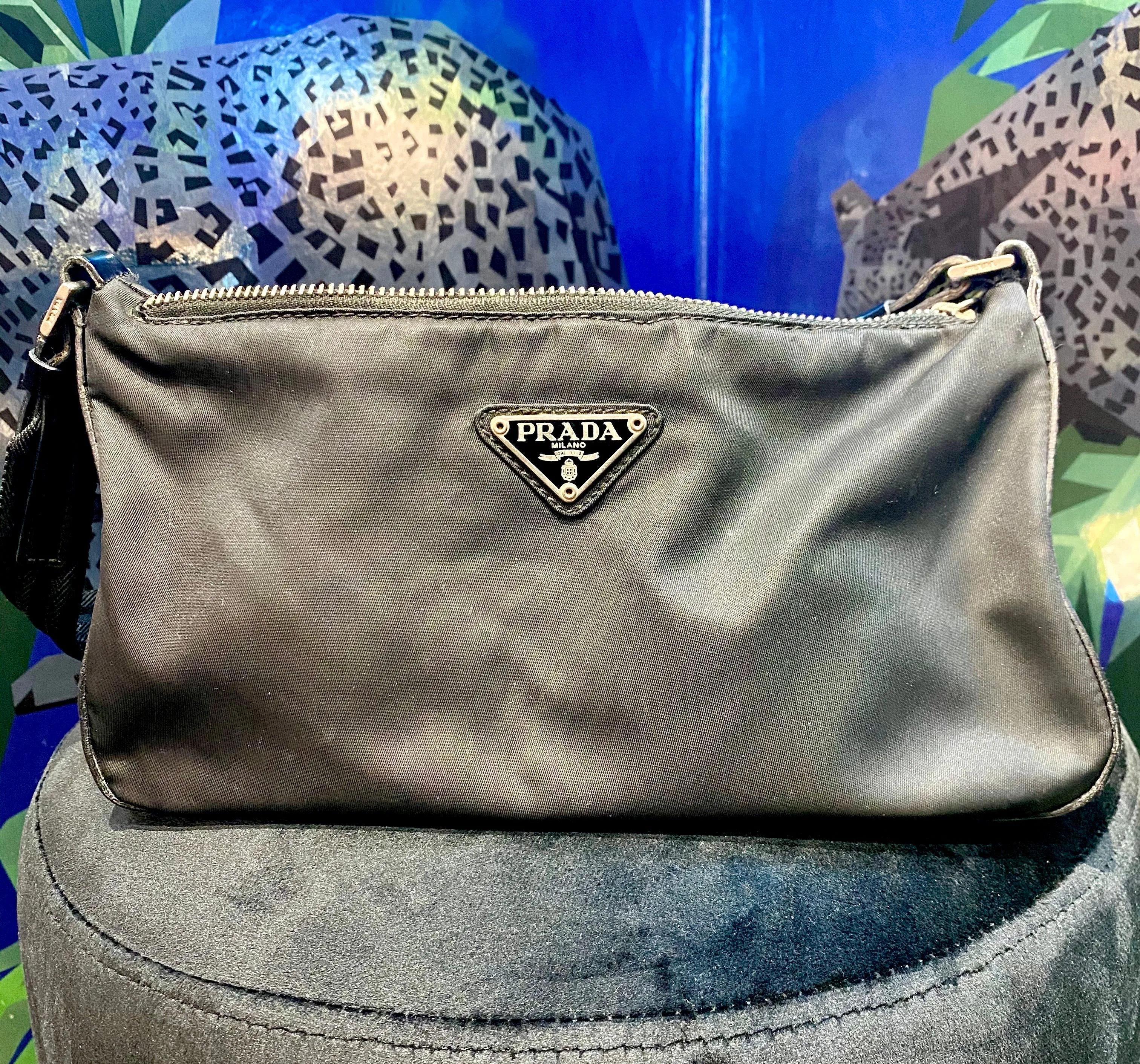 Vintage: Prada Nylon Shoulder Mini Hobo Bag