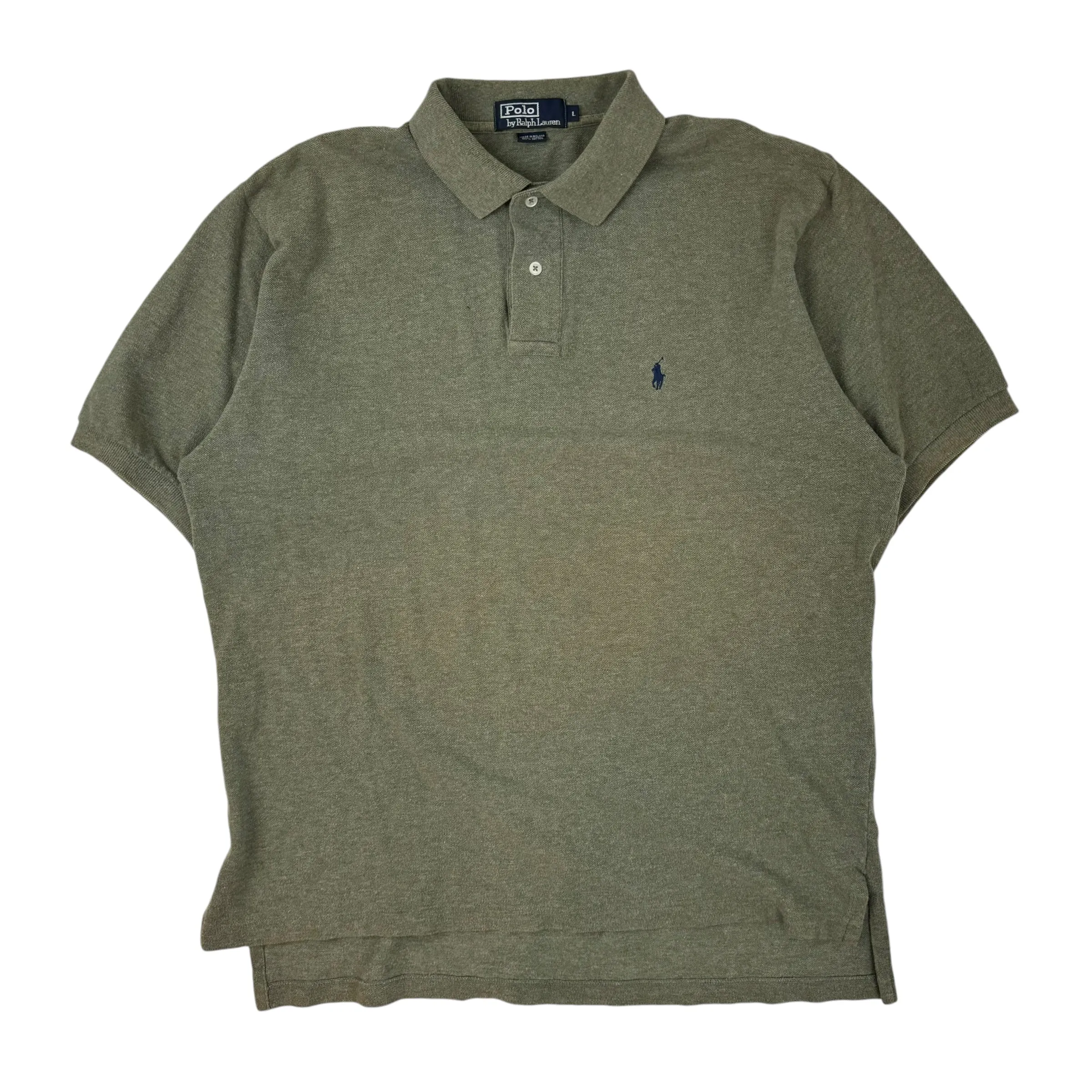 Vintage Ralph Lauren Polo Striped Button-Up T-Shirt Green