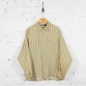 Vintage Striped Button Up Shirt - Cream - XL