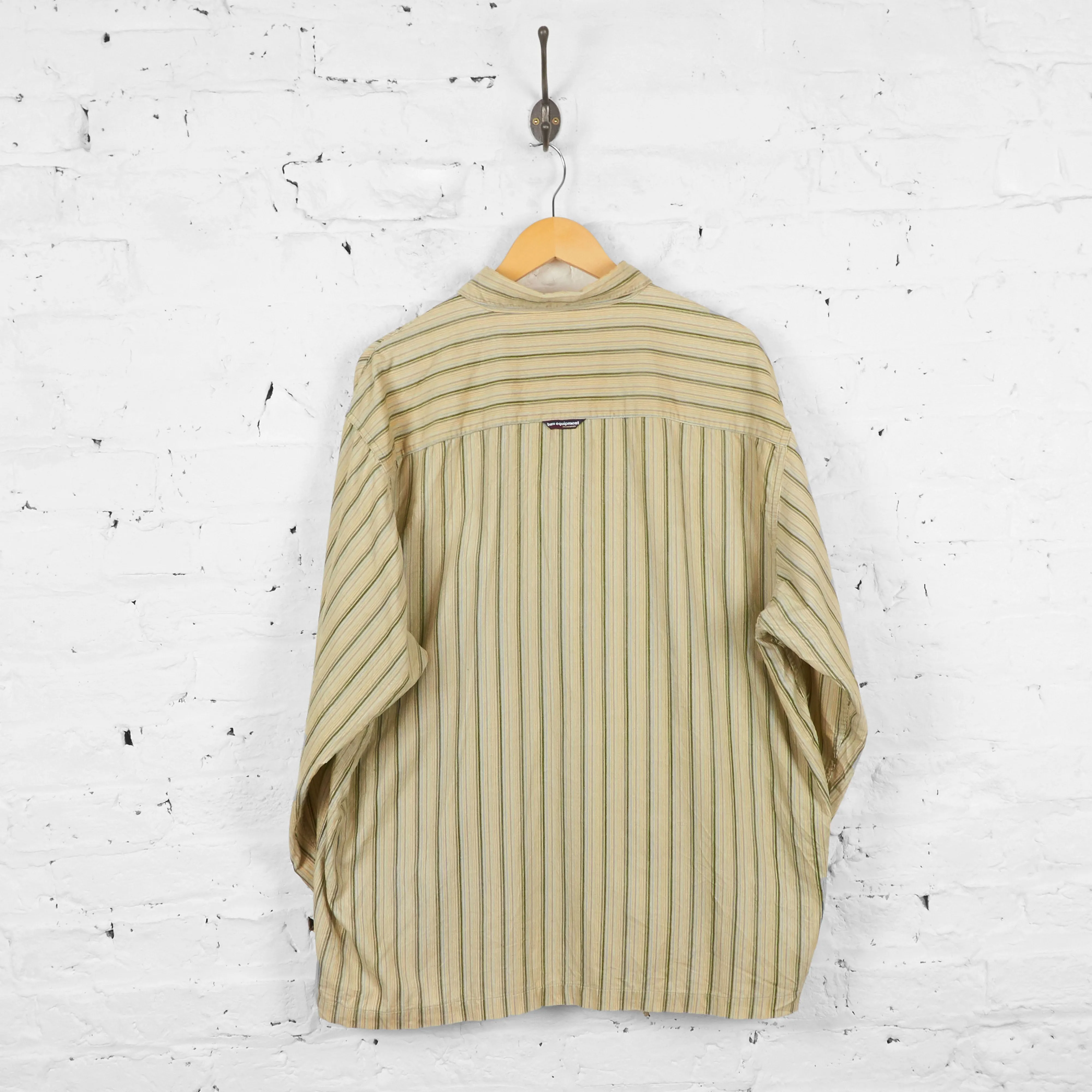 Vintage Striped Button Up Shirt - Cream - XL