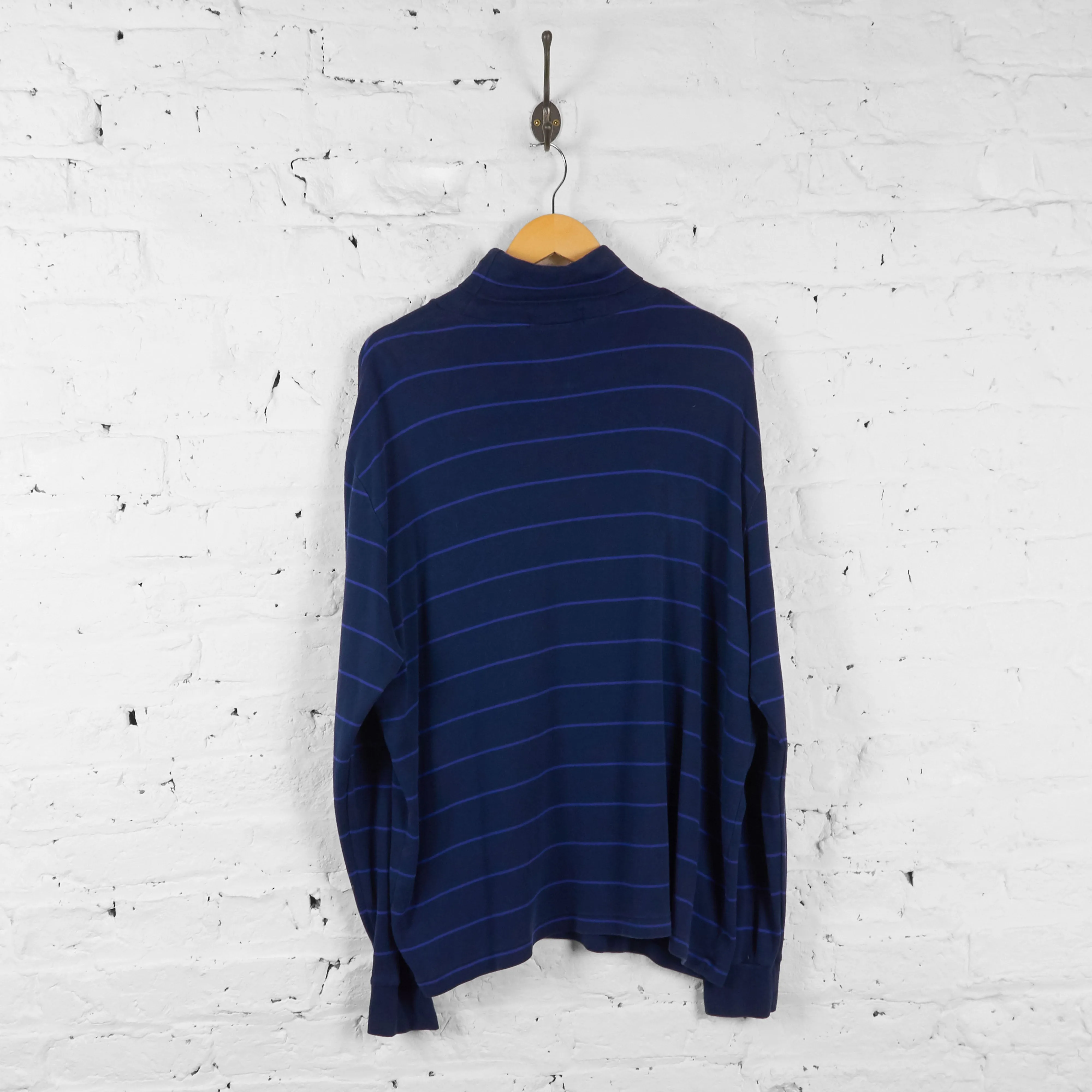 Vintage Striped Ralph Lauren Turtle Neck - Blue - XL