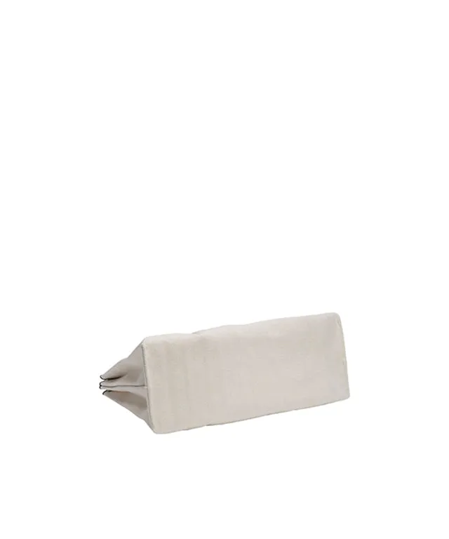 [Warehouse Sale] Lucky Pleats Canvas Tote L - Ivory Black