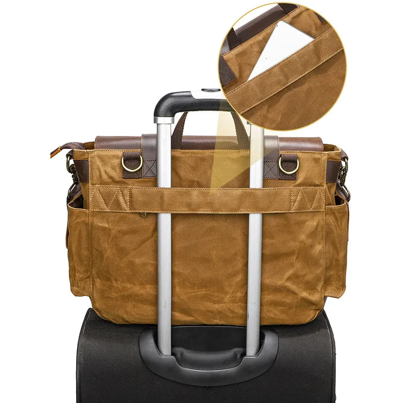 Waterproof Waxed Canvas Camera Bag Canvas With Leather DSLR Camera Bag Canvas Shoulder Messenger Bag