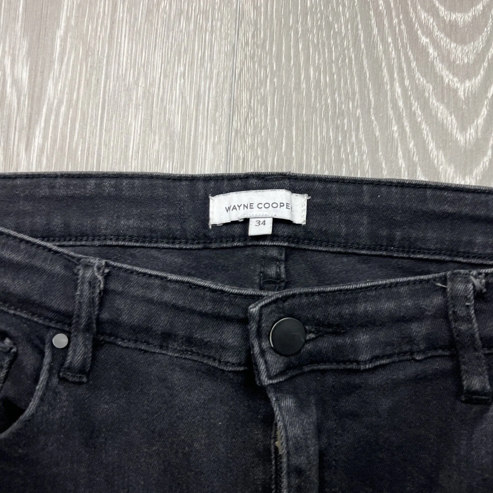 Wayne Cooper Mens Black Slim Jeans Size 34