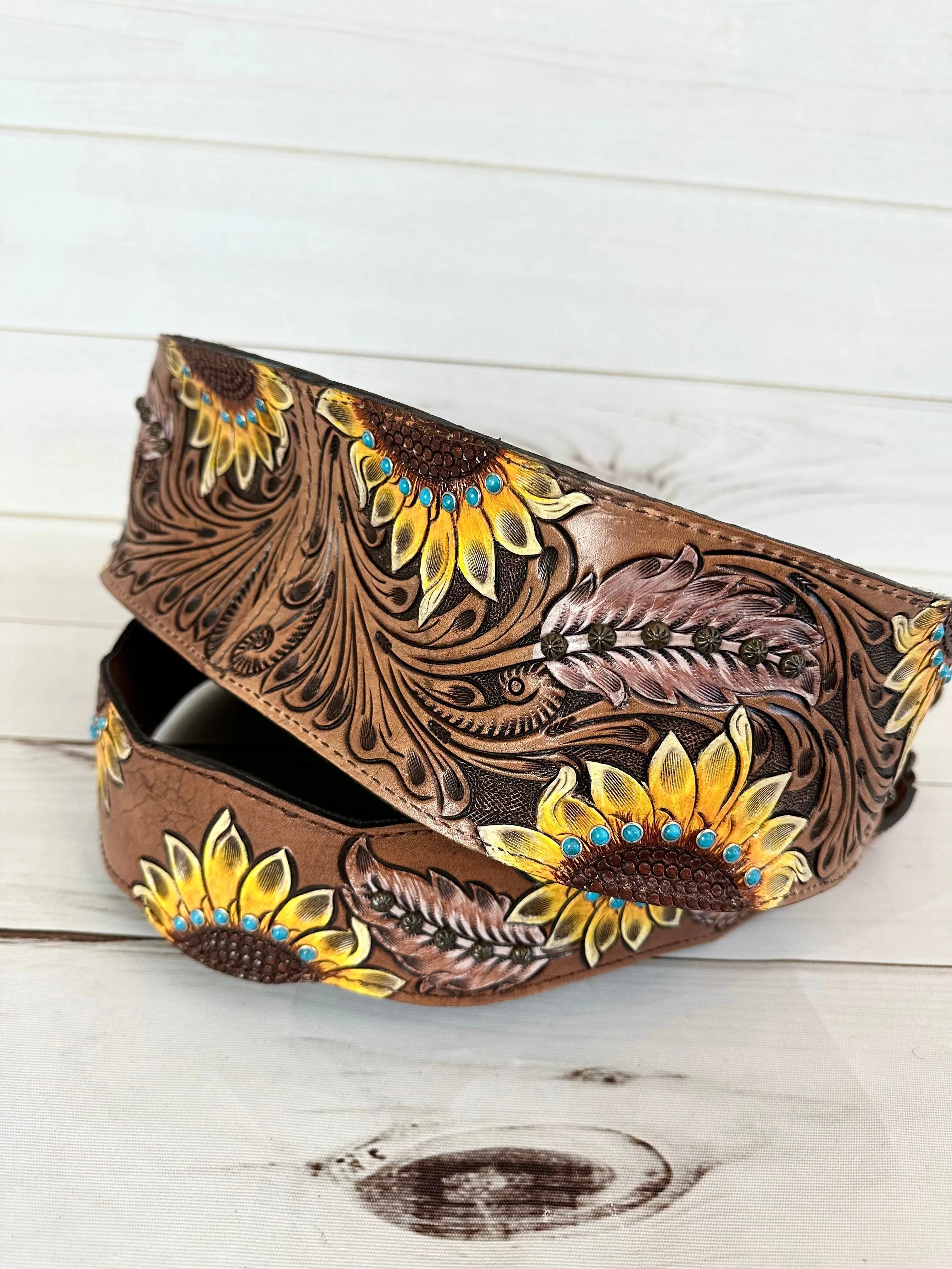 Western Leather Tooled and Cowhide Structured Hobo Handbag