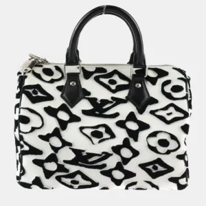 White Canvas Urs Fischer Monogram Speedy Bandouli&eacute;re 25 Satchel
