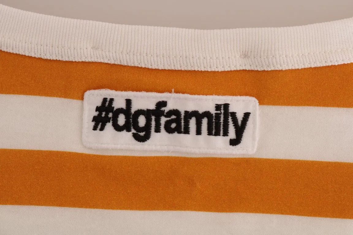 White Yellow Striped Cotton T-Shirt