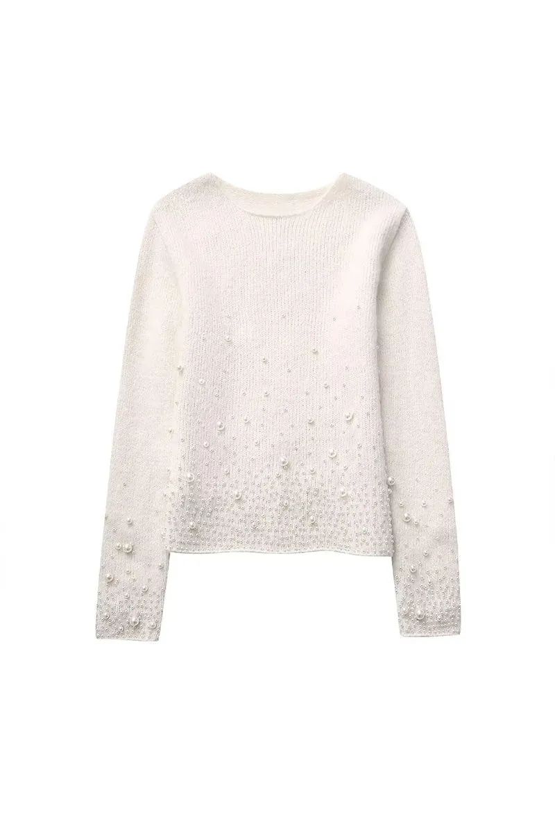 WJ676 Wool Rhinestone Sweater