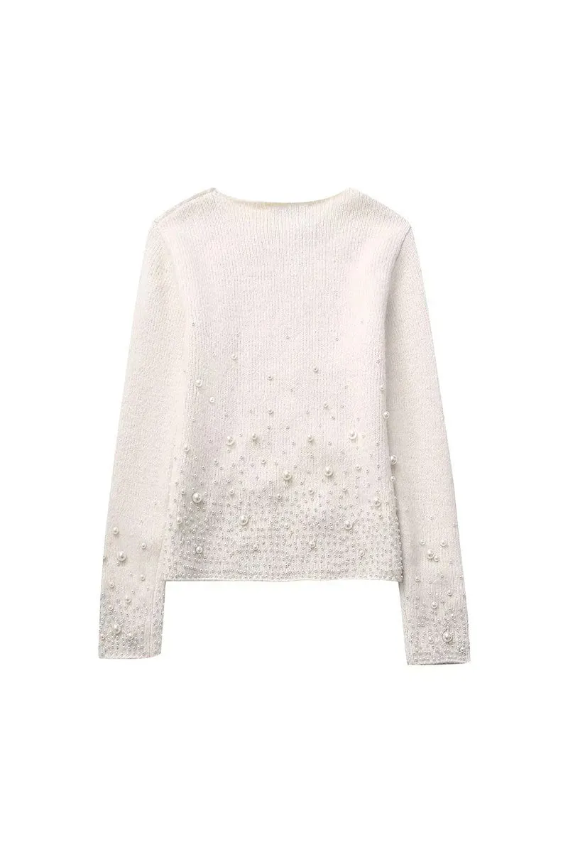 WJ676 Wool Rhinestone Sweater