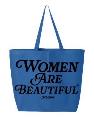 Women Are Beautiful | Blue Jumbo Tote Bag