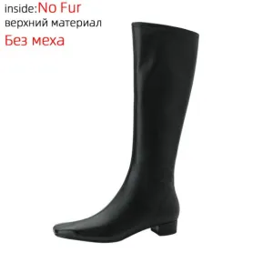 Women  Genuine Leather Knee High Boots