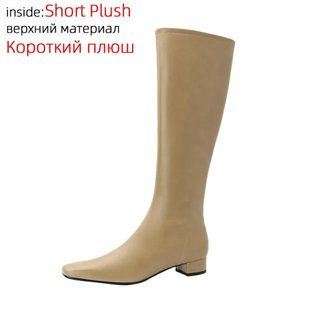 Women  Genuine Leather Knee High Boots