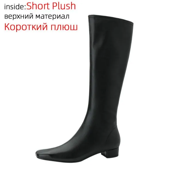 Women  Genuine Leather Knee High Boots