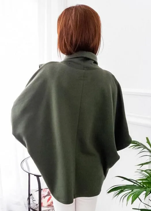 Women High Neck Irregular Fall Cape Hoodies