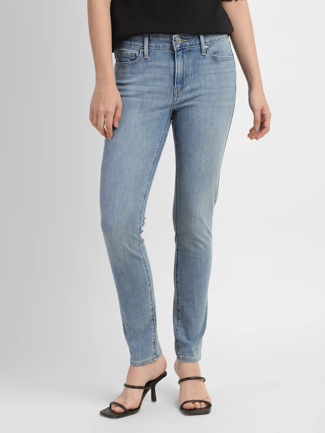 Women's 711 Blue Skinny Fit Mid Rise Jeans