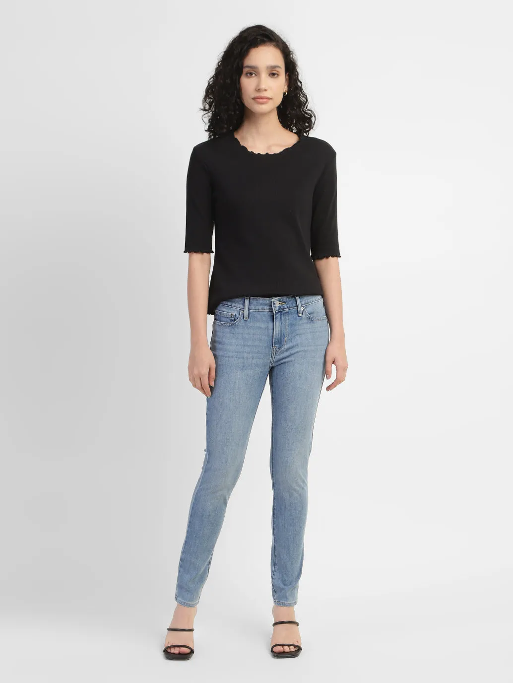 Women's 711 Blue Skinny Fit Mid Rise Jeans
