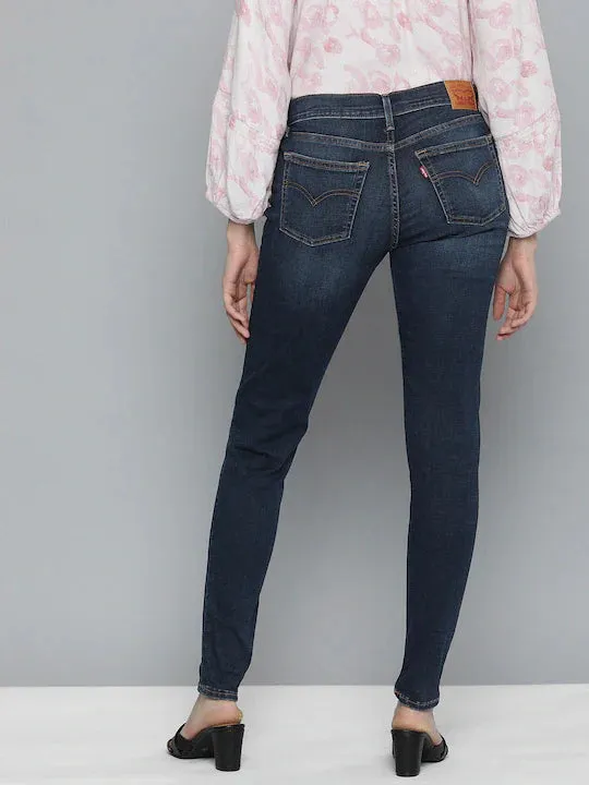 Women's 711 Blue Skinny Fit Mid Rise Jeans