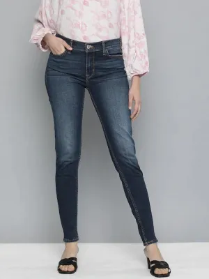Women's 711 Blue Skinny Fit Mid Rise Jeans