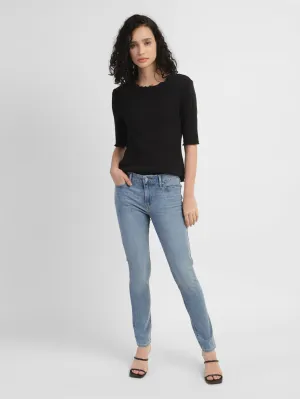 Women's 711 Blue Skinny Fit Mid Rise Jeans