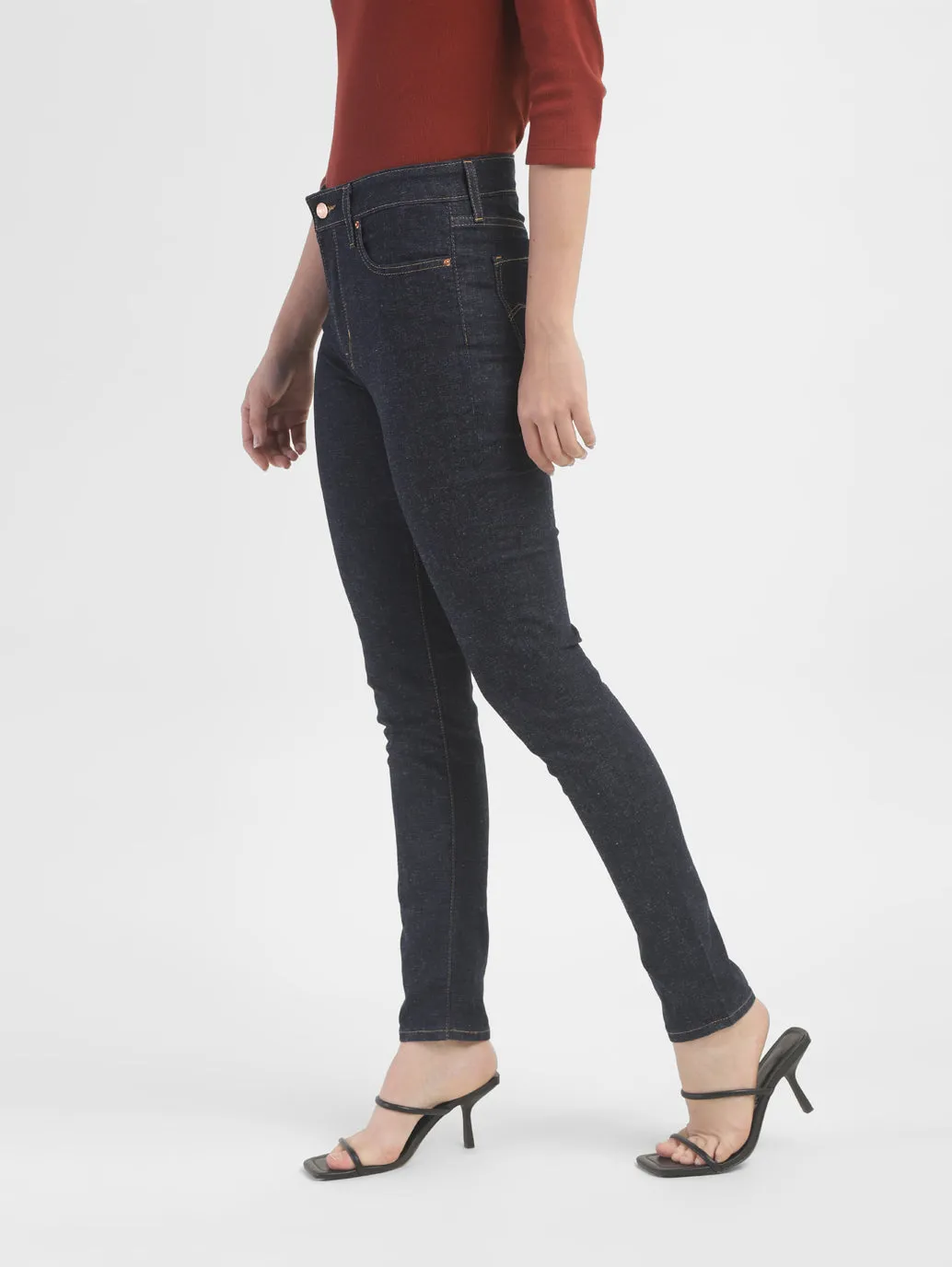 Women's 721 Black Skinny Fit High Rise Jeans