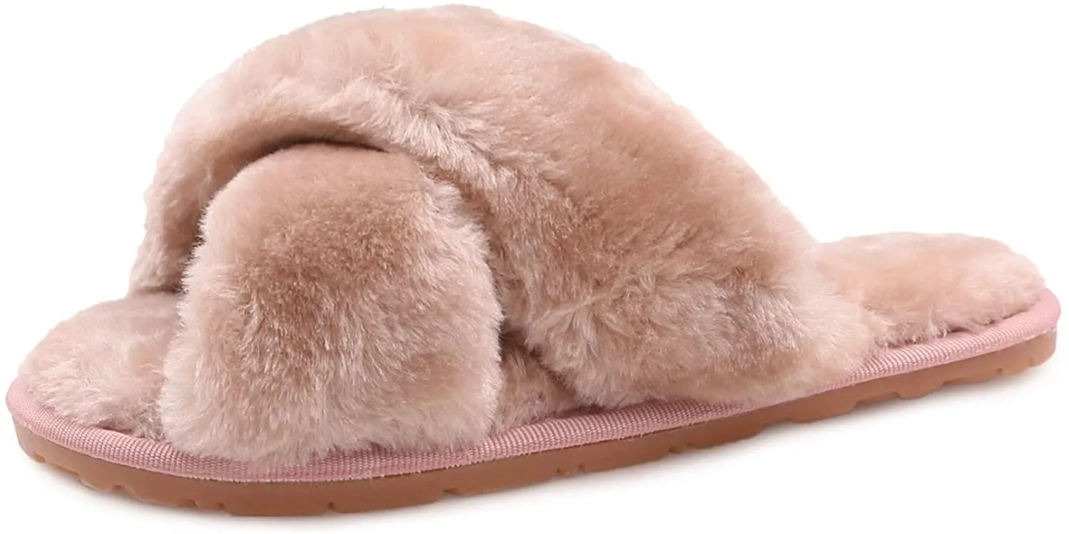 Women's Fuzzy Slippers（Light Pink）