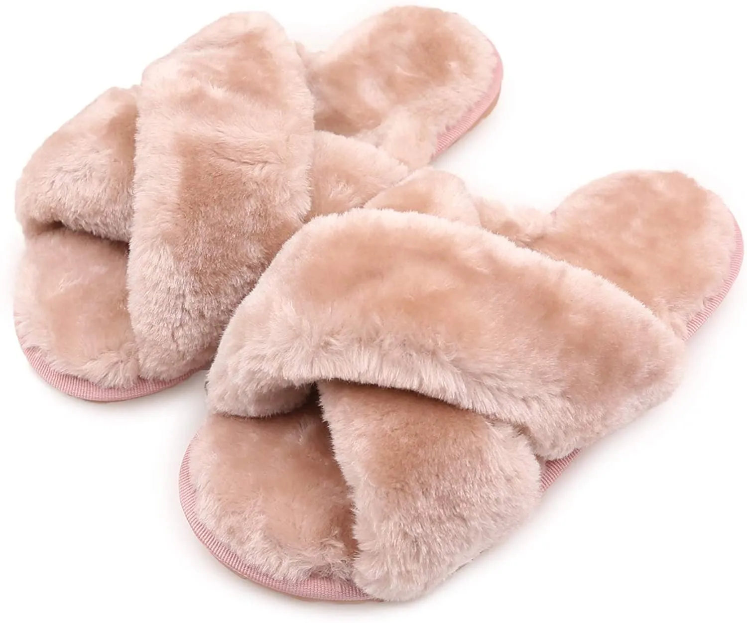 Women's Fuzzy Slippers（Light Pink）