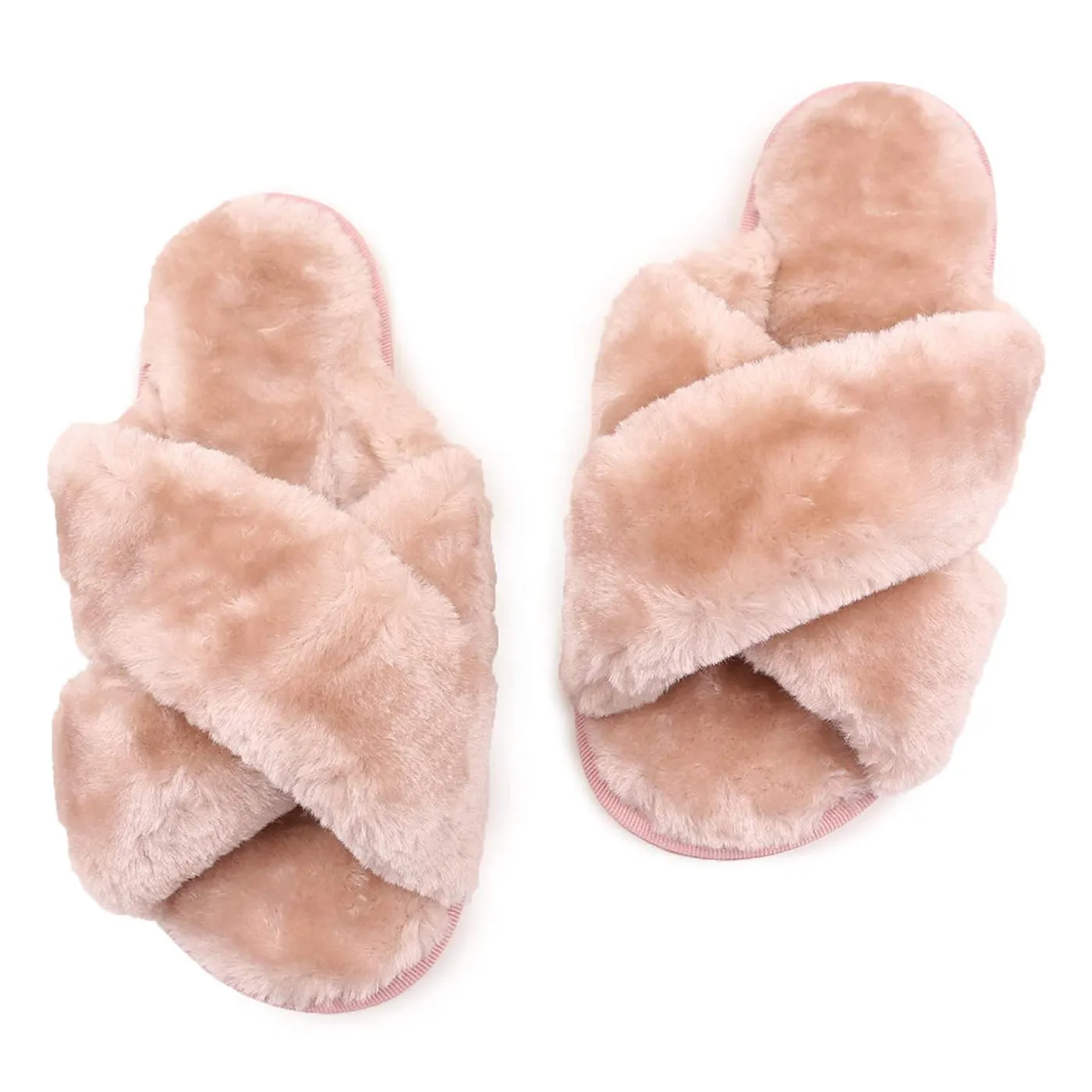 Women's Fuzzy Slippers（Light Pink）