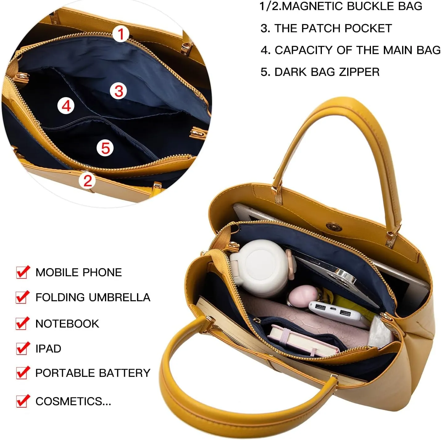 Womens Handbags Shoulder Bag, Medium Ladies Top Handles Bag Satchel Fashion Purse Bag Should Totes Bag