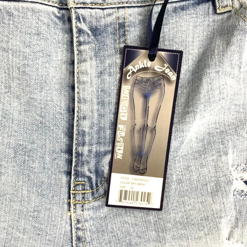 Women's High Waist Stretch Destroyed Ankle Skinny Leg Jeans
