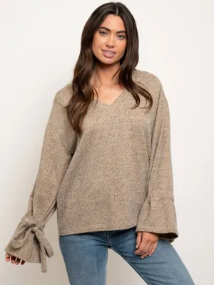 WOMEN'S V-NECK LONG SLEEVE SWEATER