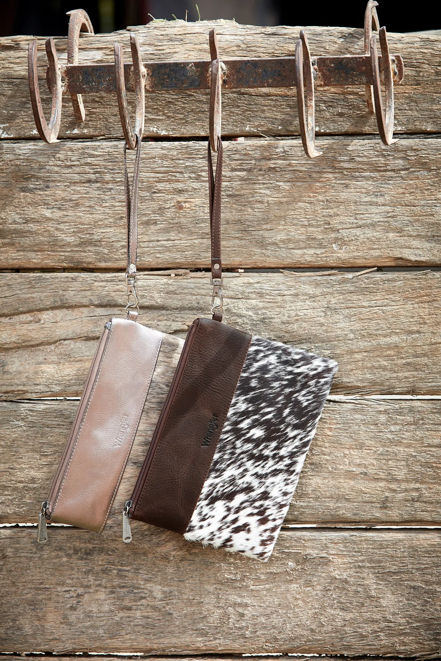 Wrangler Cowhide Clutch - Pewter