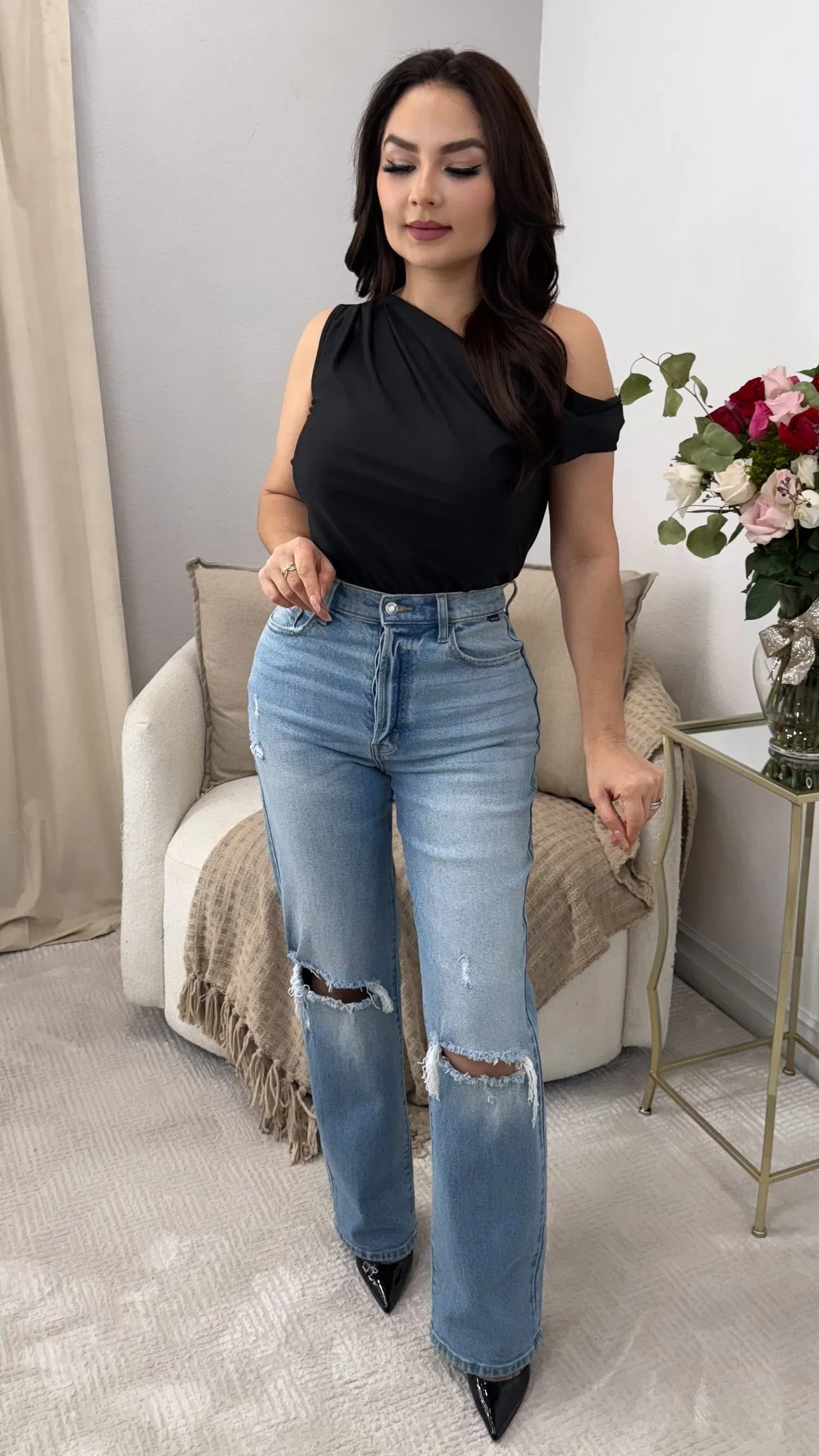 WV17933RS-LTD SUPER HIGH RISE DAD JEANS