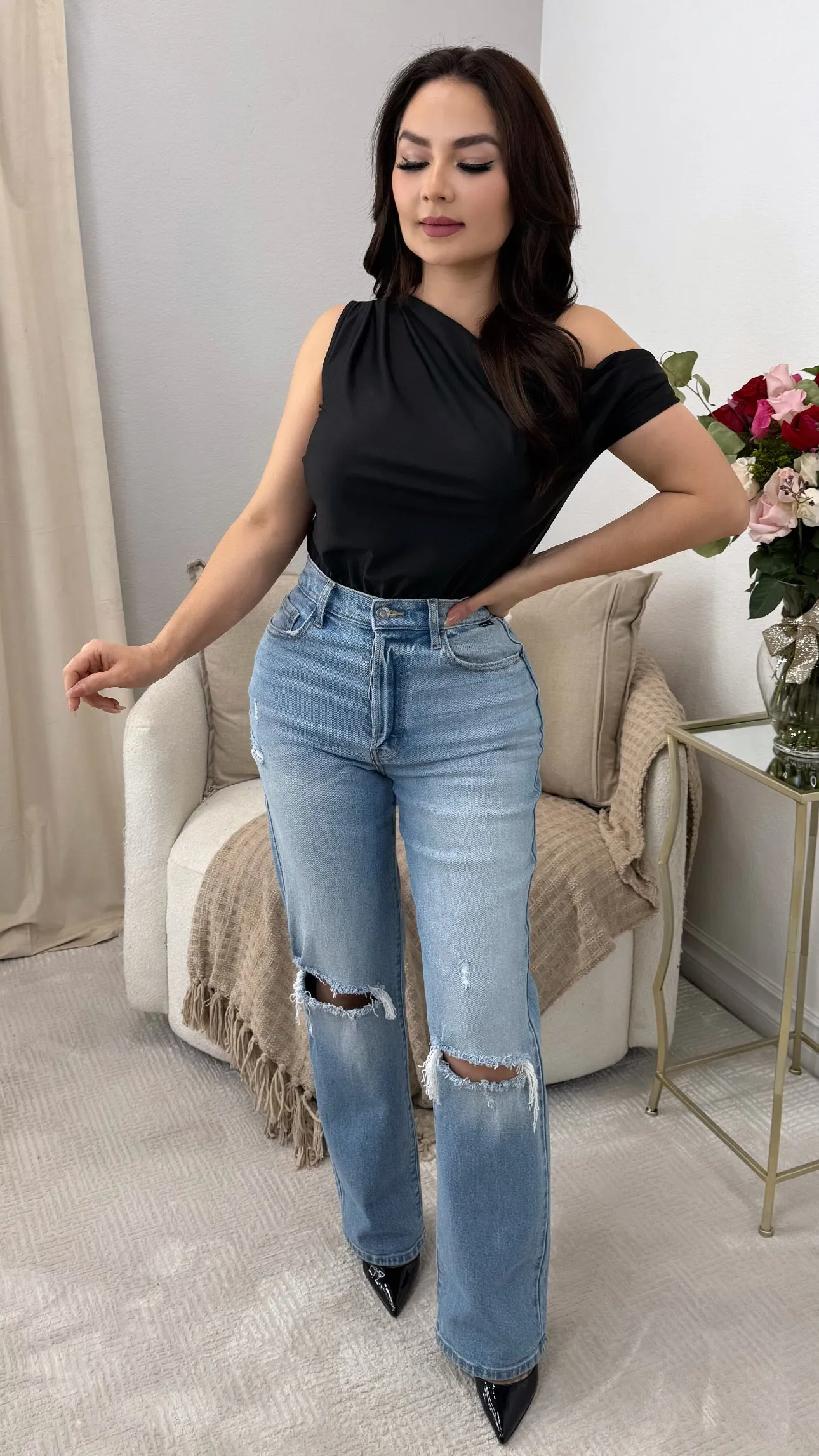 WV17933RS-LTD SUPER HIGH RISE DAD JEANS