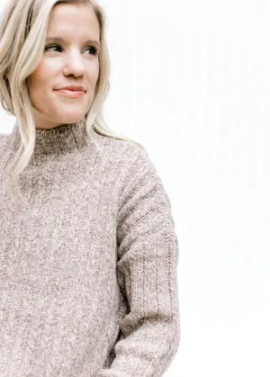 X Oatmeal Chunky Crew Sweater