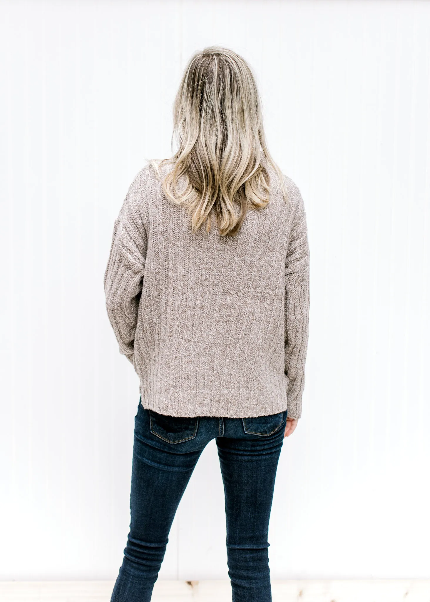 X Oatmeal Chunky Crew Sweater