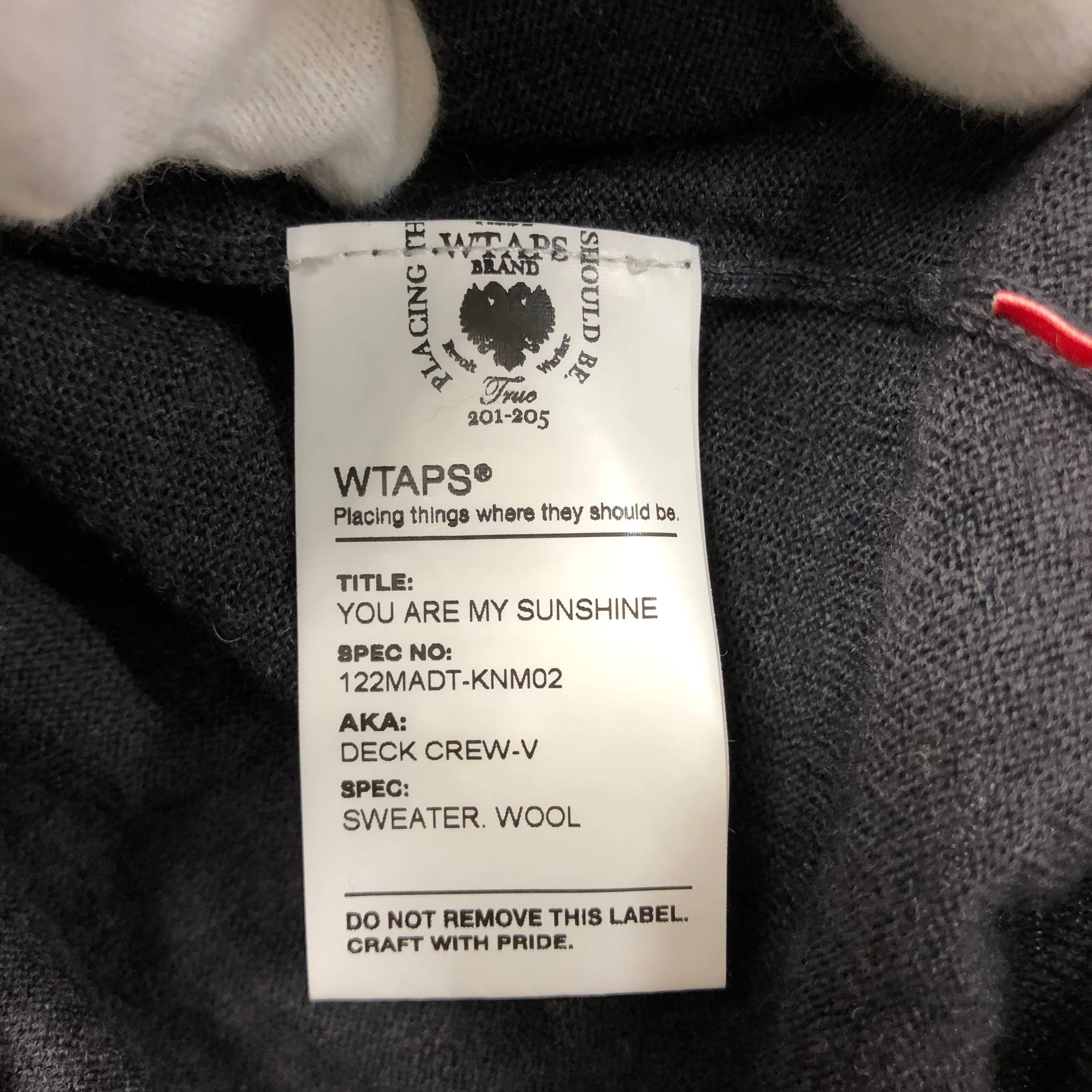 [XL]  WTaps Crew Wool V Neck Sweater Grey