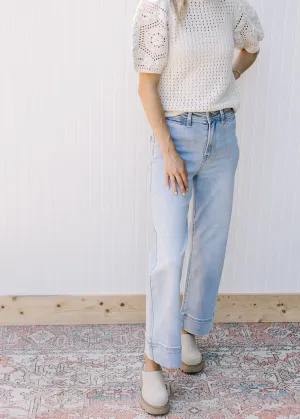 XZ Risen High Waisted Light Wash Wide Jean