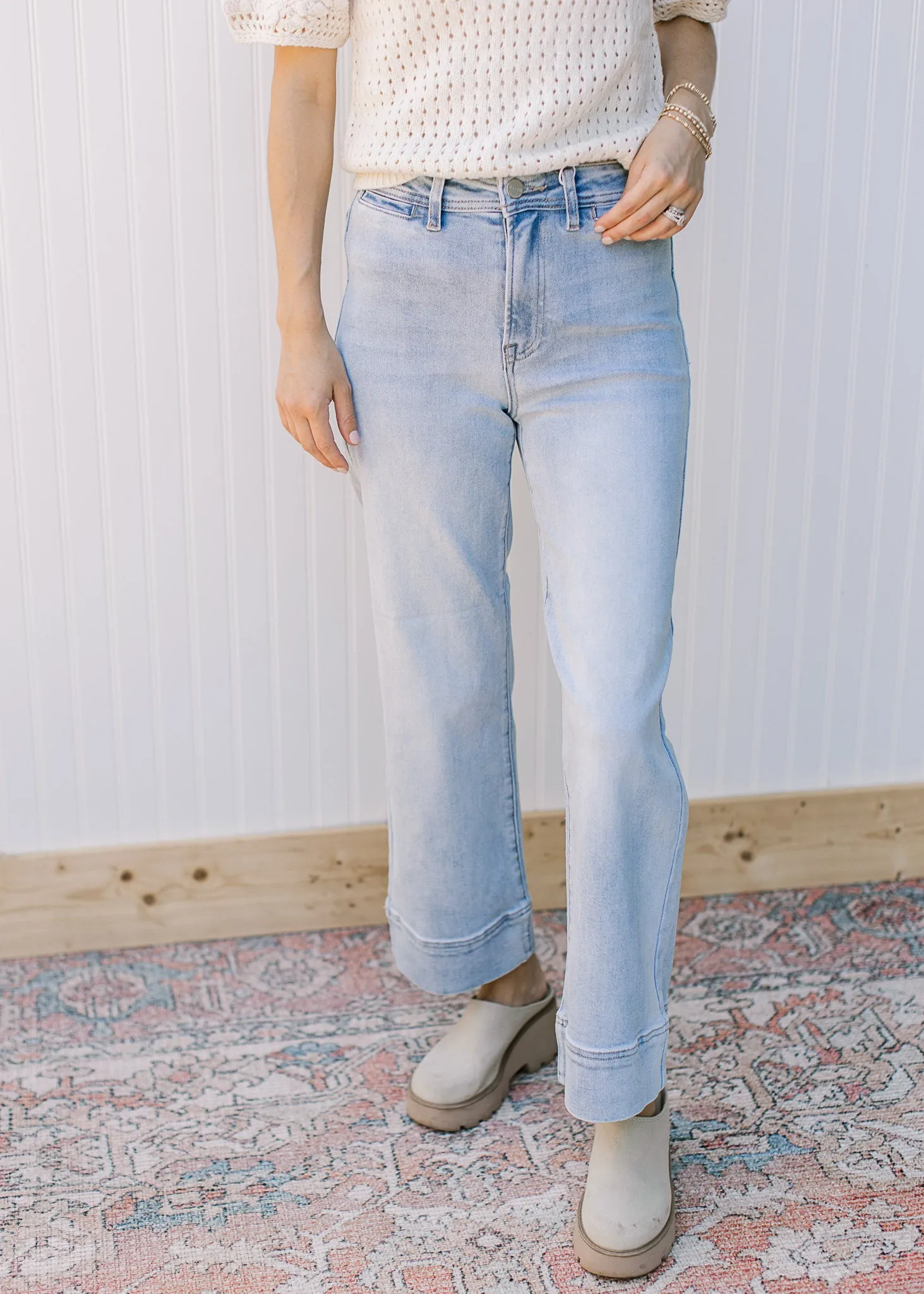 XZ Risen High Waisted Light Wash Wide Jean