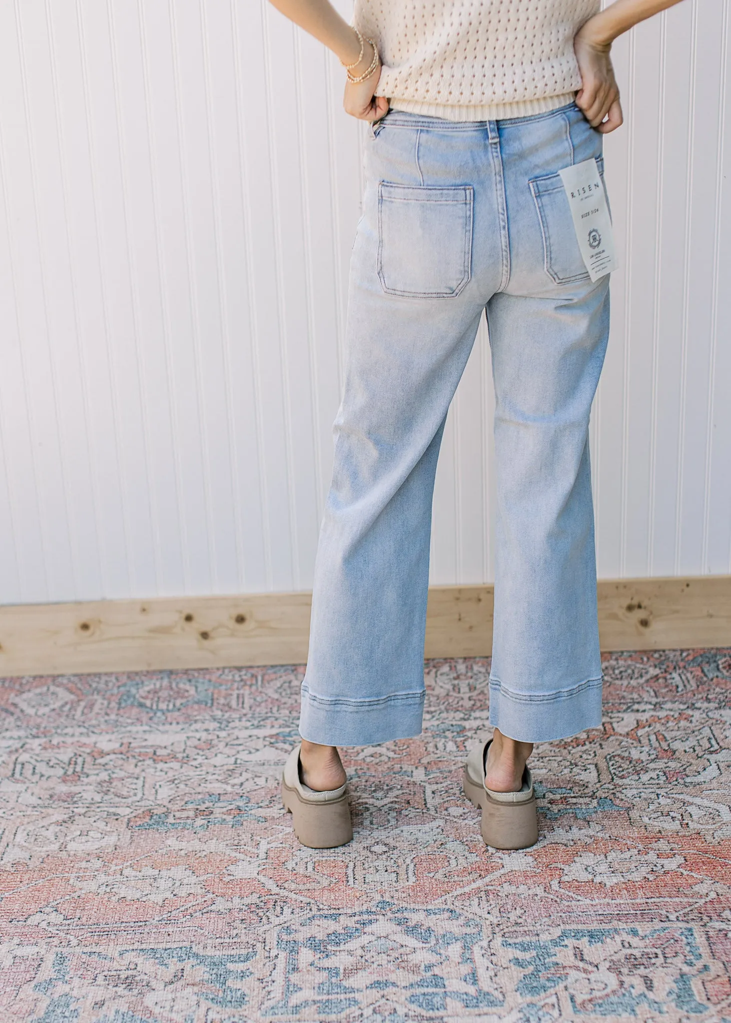 XZ Risen High Waisted Light Wash Wide Jean