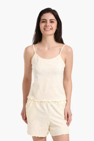 Yellow Hearts Cotton Pyjama Set